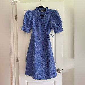 Ganni Jacquard Wrap Dress